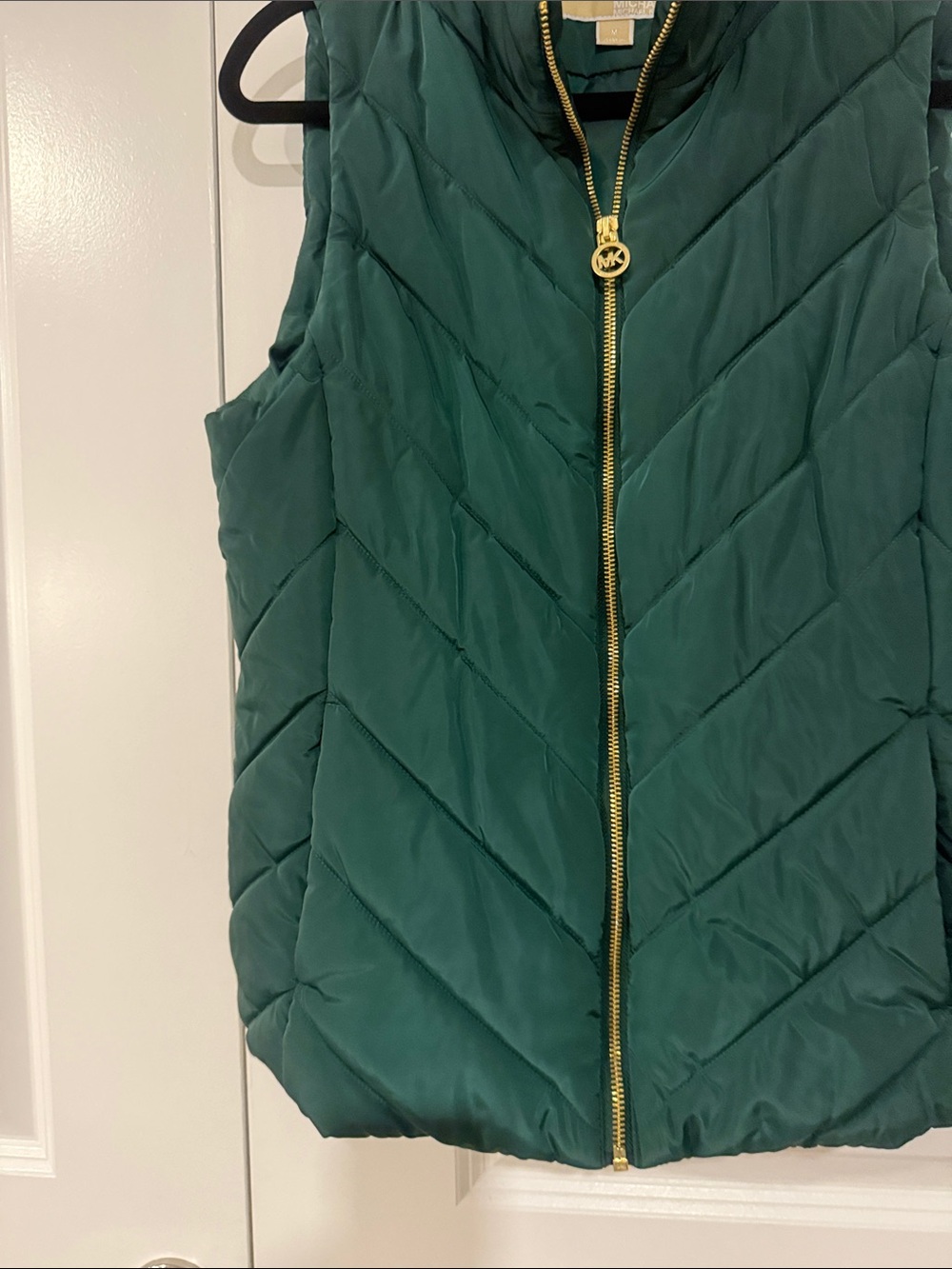 Michael Kors Forest Green Quilted Puffer Vest with Gold Hardware - Picture 8 of 9